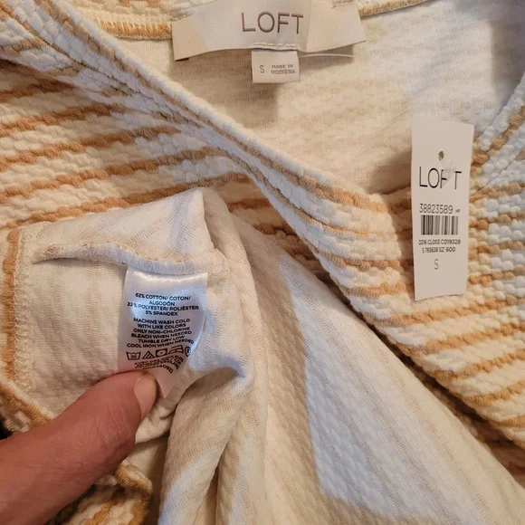 LOFT Tan Striped Mini Dress - Picture 4 of 6